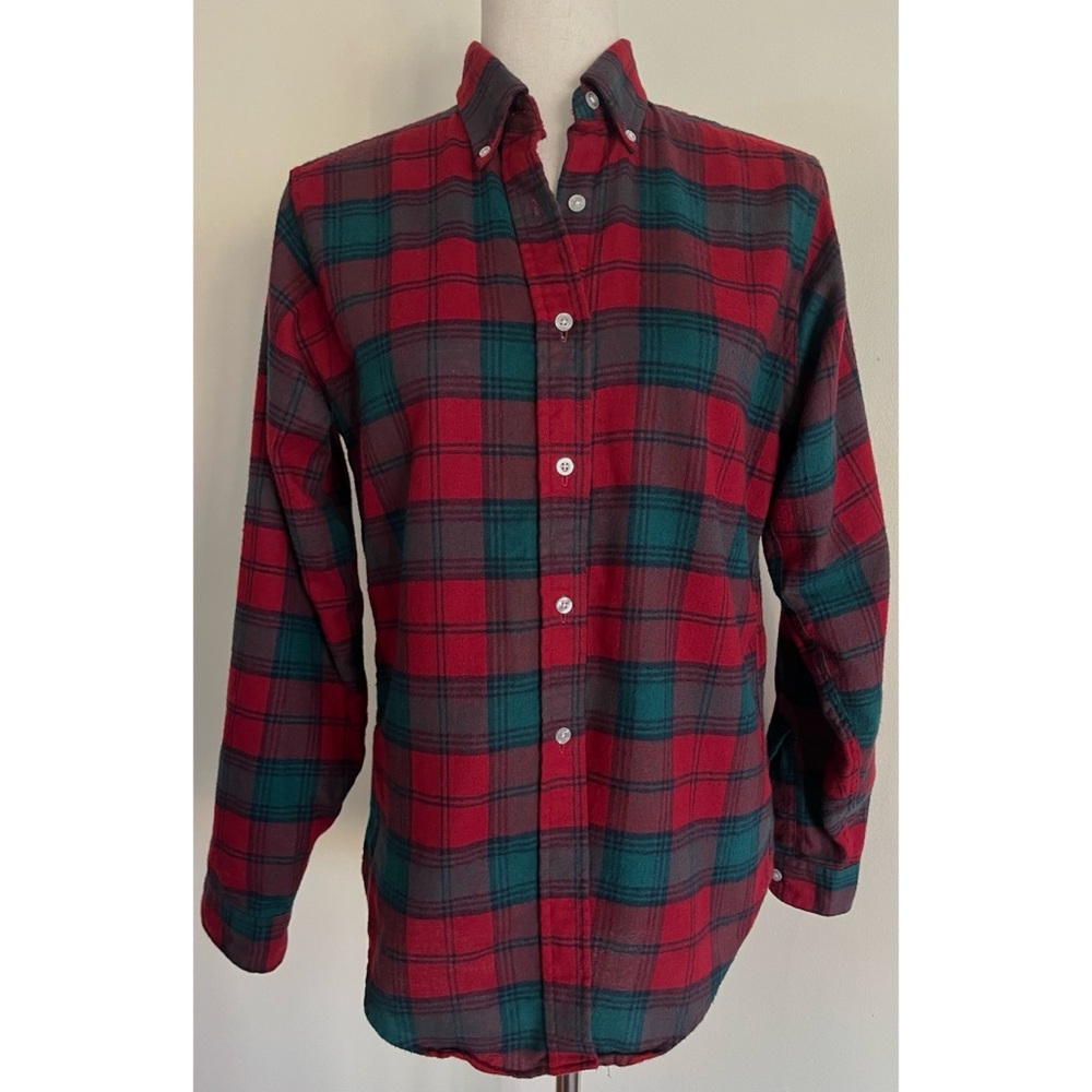 Vintage LL Bean Women's Plaid Flannel 100% Cotton Natural Fiber Gorpcore Sz M